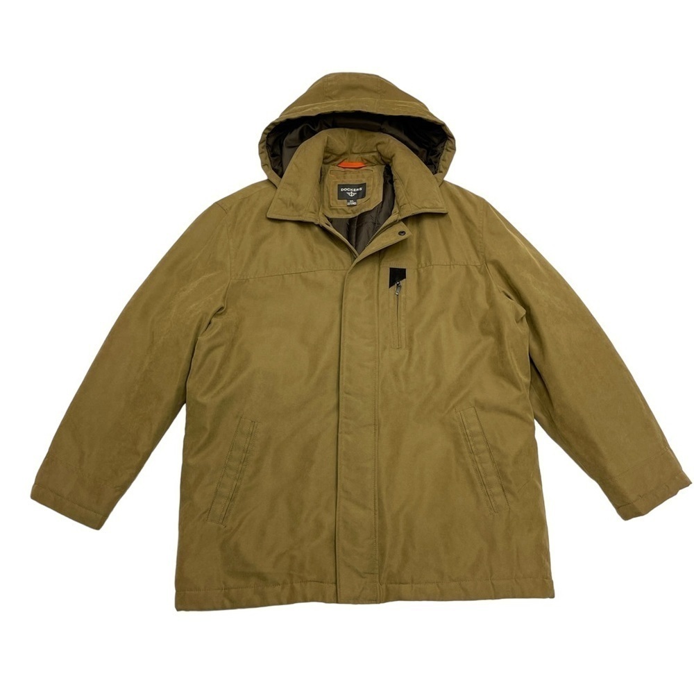 Dockers parka size 3XL hooded tan work chore jacket